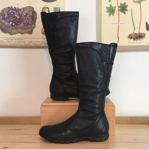 Palladium Tall Black Leather Boots Motorcycle, Moto, Comfortable